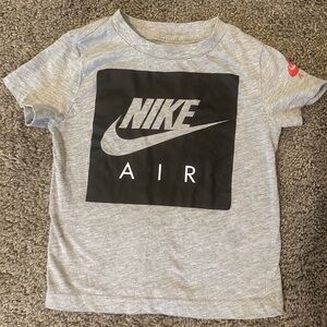 Nike Kids Gray and Black Logo Tee